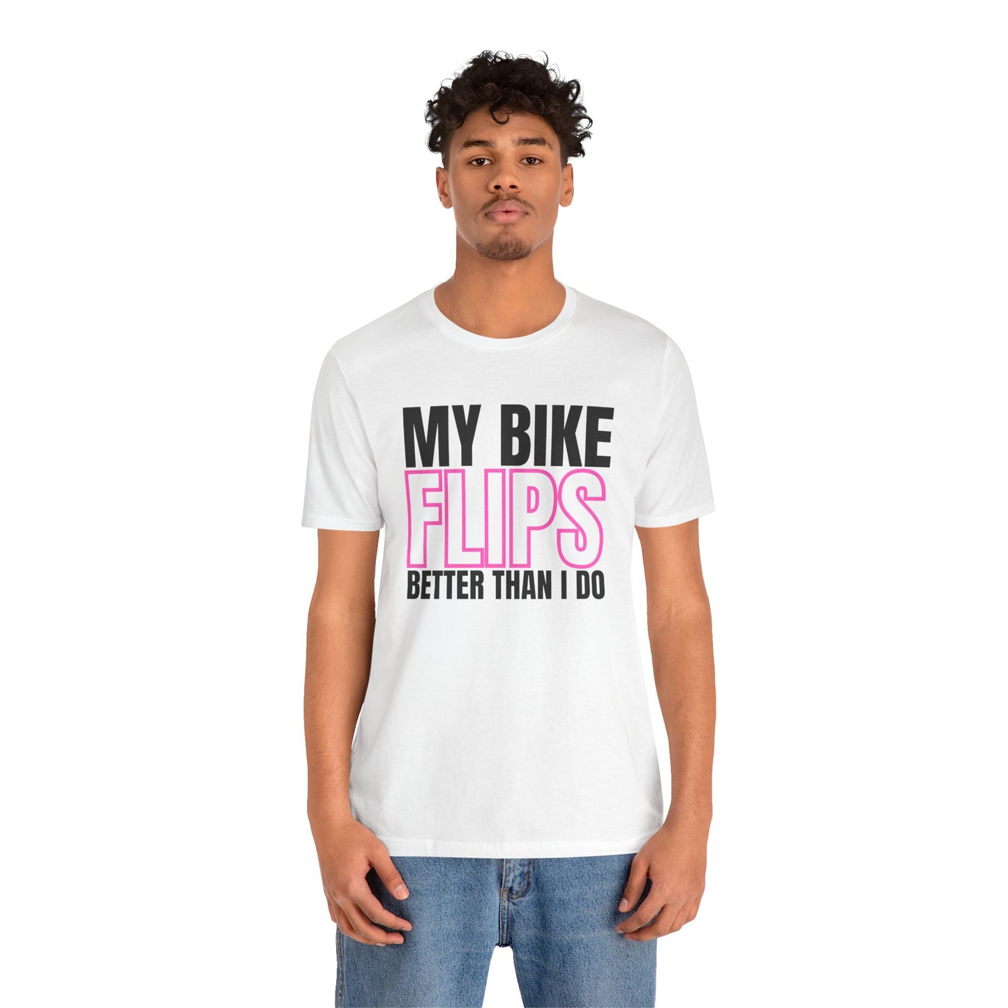 My Bike Flips Better Than I Do Trackday T-Shirt - Pink Fluo