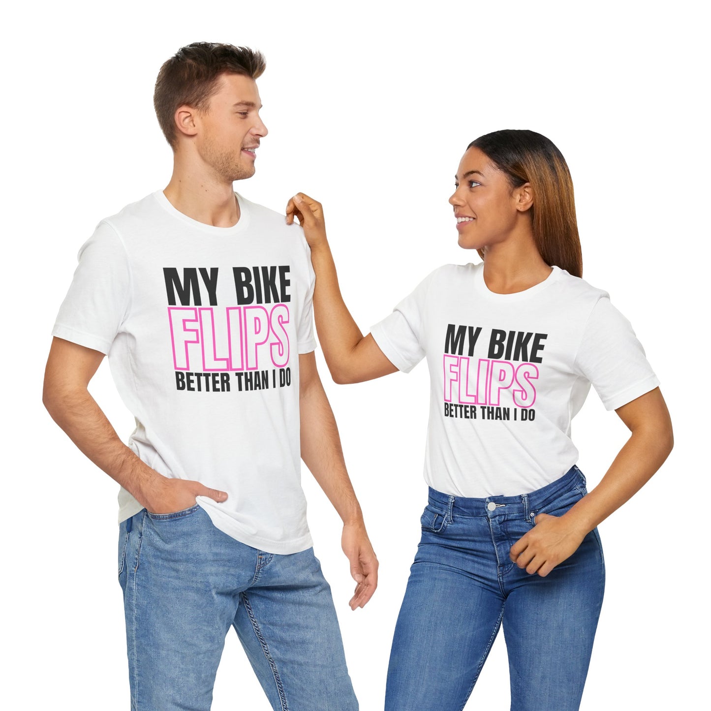 My Bike Flips Better Than I Do Trackday T-Shirt - Pink Fluo