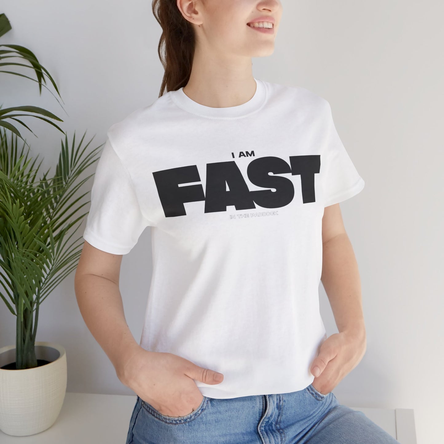 I Am Fast in the Paddock – Track Day Moto T-Shirt - White