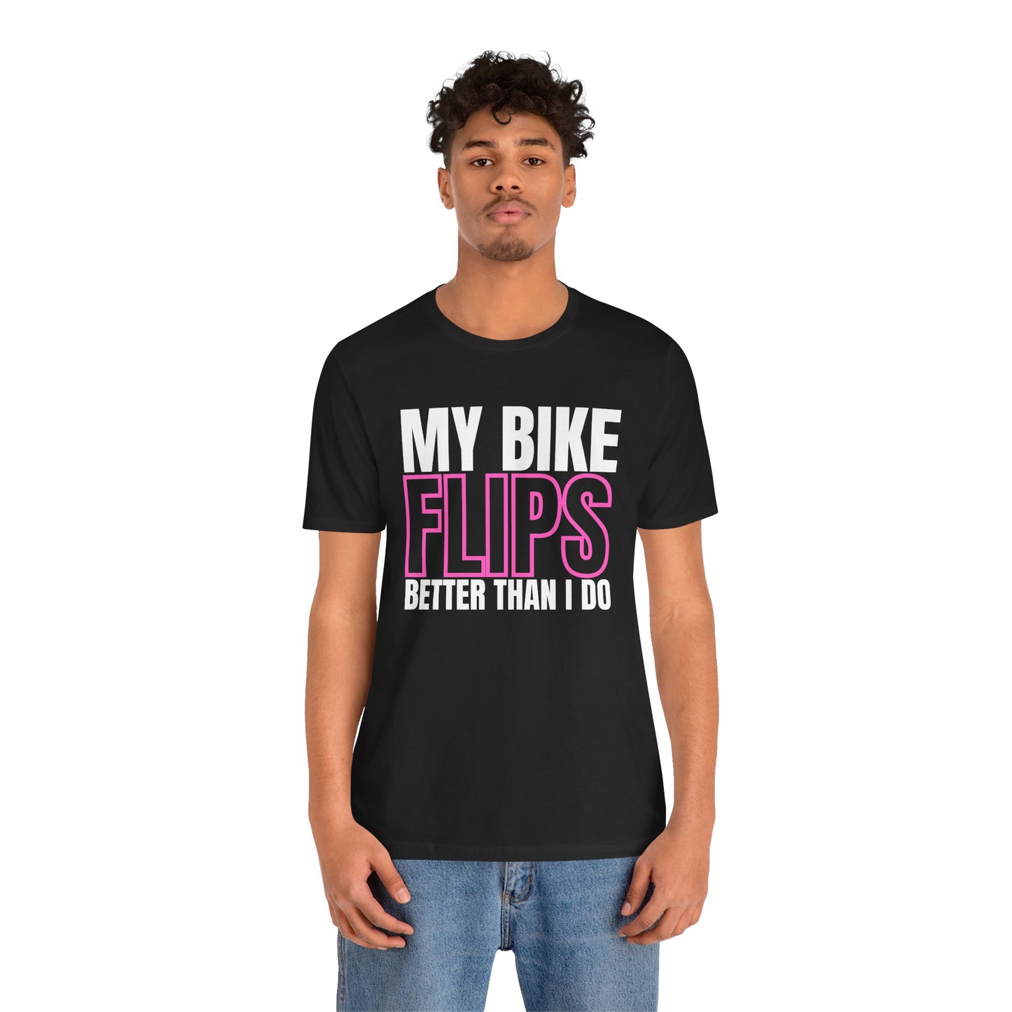 My Bike Flips Better Than I Do Trackday T-Shirt - Pink Fluo